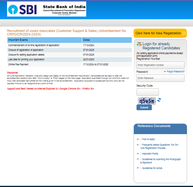 SBI Clerk Recruitment 2024