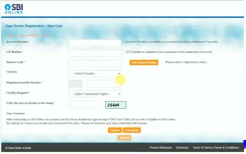 SBI Internet Banking Registration
