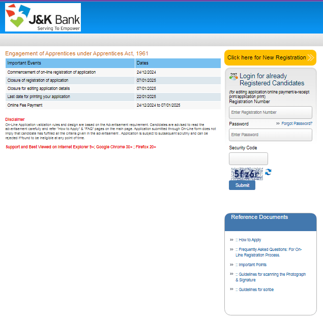 JK Bank Apprentice Recruitment 2024