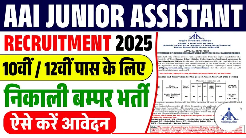 AAI Junior Assistant Recruitment 2025