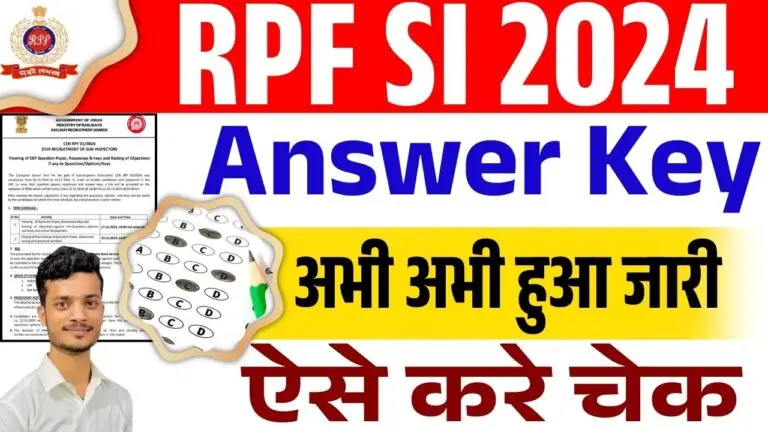 RPF SI Answer Key 2024