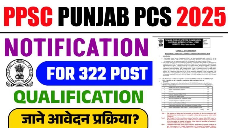 PPSC Punjab PCS Notification 2025