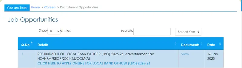 UCO Bank LBO Recruitment 2025