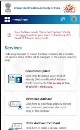 Aadhaar Document Update 2025