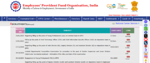 EPFO Young Professionals Recruitment 2025