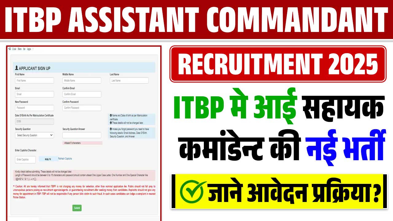 ITBP Assistant Commandant Recruitment 2025