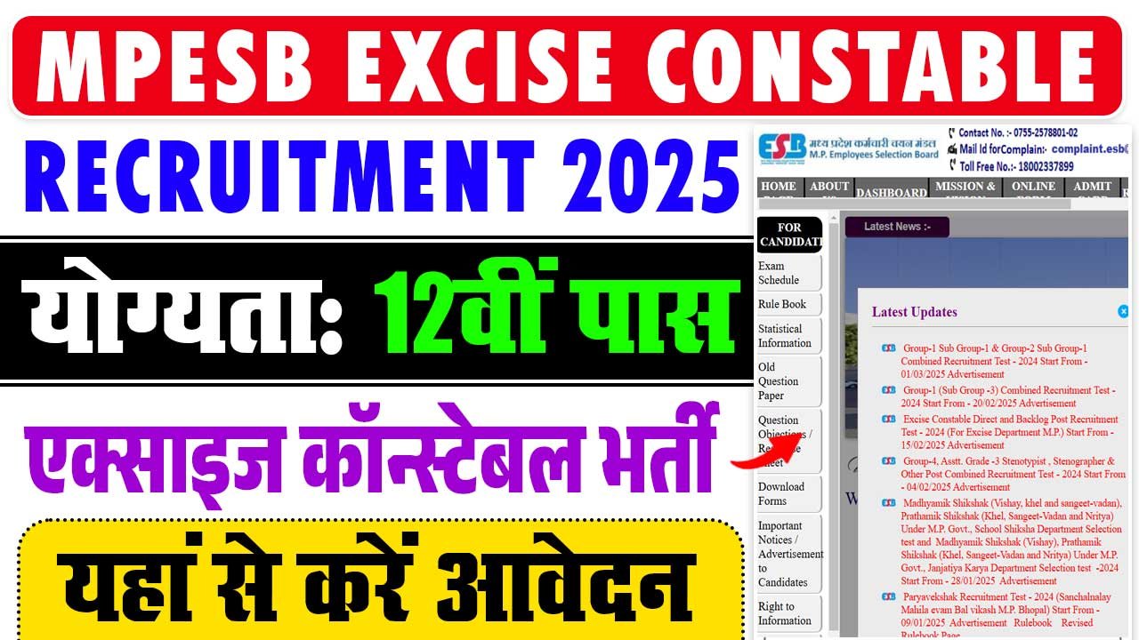 MPESB Excise Constable Recruitment 2025