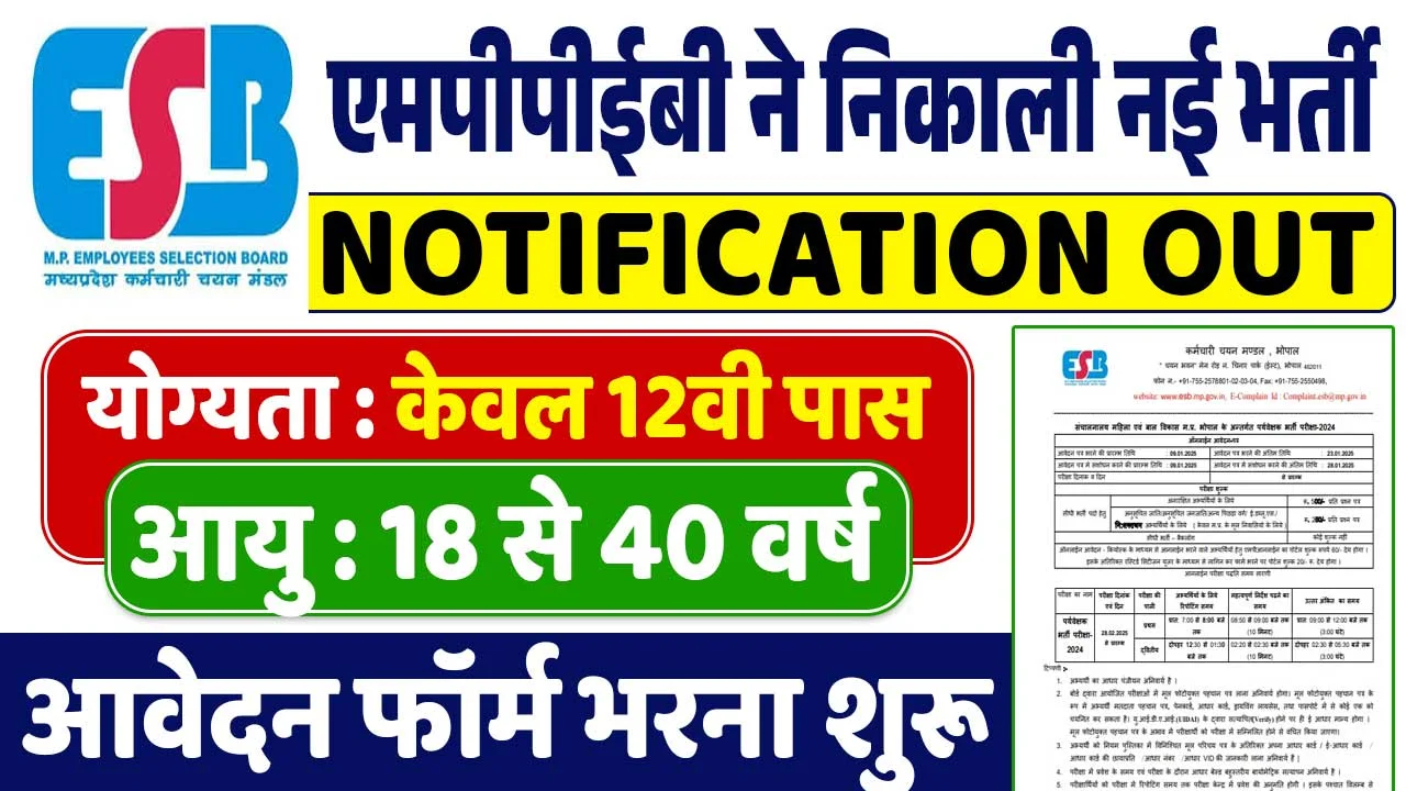 MPESB Paryavekshak Recruitment 2025