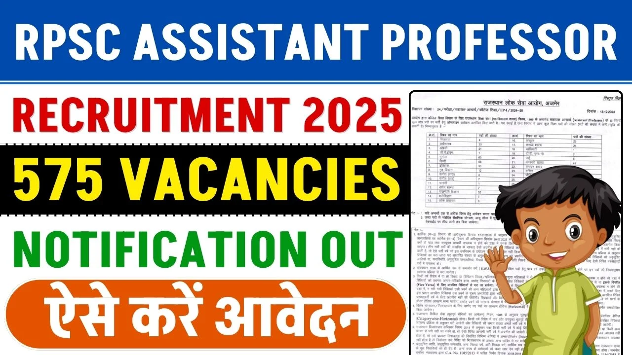 RPSC Assistant Professor Recruitment 2025