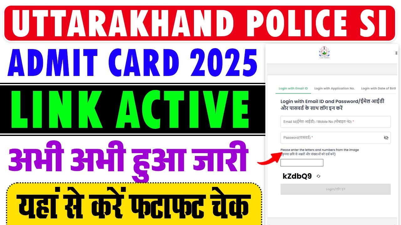 Uttarakhand Police SI Admit Card 2025