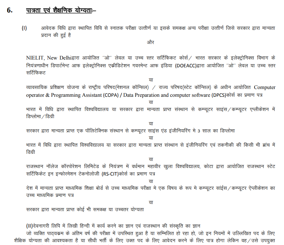 Rajasthan Patwari Recruitment